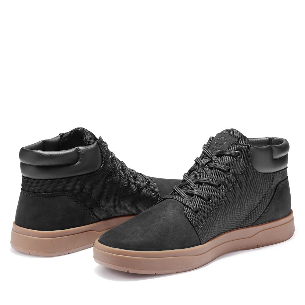 Bocanci Chukka Timberland Barbati Negrii - Davis Square Piele Collar - Romania - FOHGKA026